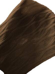 SHEIN LUNE Solid Notched Neck Puff Sleeve Blouse - Brown - View 7