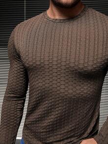 GENTILAND 男士素色圓領T恤 - 摩卡棕 - 查看 5