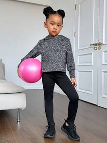 SHEIN Trang phục năng động Bé Gái - Màu xám đen - Xem 3