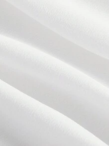 SHEIN MOD Solid Frill Trim White Skirt - White - View 3