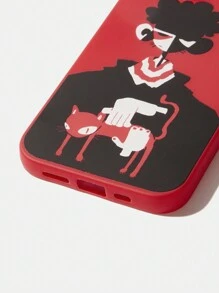 GAWX 1pc Cartoon Figure Graphic TPU Phone Case Compatible With IPhone - Red - View 3