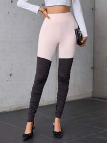 SHEIN Essnce Two Tone Ruched Leggings