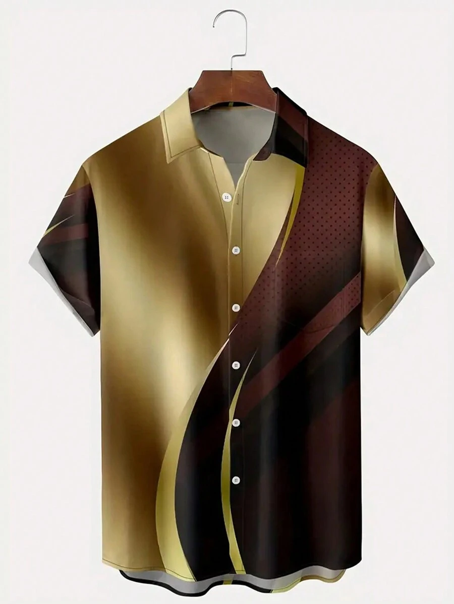 Manfinity LEGND Nam Plus In Địa lý Áo sơ mi - Cà phê nâu - Xem 1