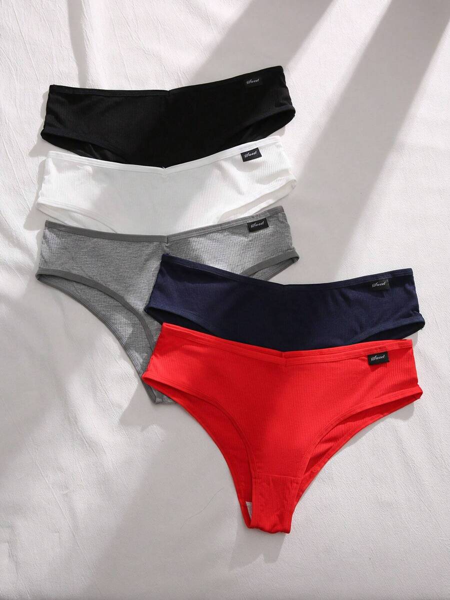 5pack Letter Patched Detail Brief - Multicolor - View 1
