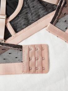 Contrast Binding Mesh Underwire Bra - Black - View 5