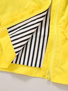 Cute Boy 3d Cartoon Pattern Hooded Waterproof Jacket, Soft & Comfortable - Yellow - View 8