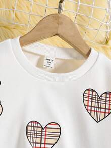 SHEIN 女大童心&小熊印花套頭衫&百褶半身裙 - 彩色 - 查看 3