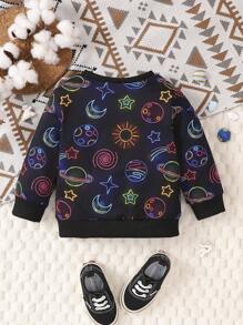 Baby Boy Planet Print Sweatshirt