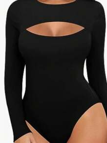 INAWLY Body unicolor con abertura - Negro - Ver 1