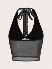 ROMWE PUNK Áo yếm in hoa, trường học - màu đen - Xem 2