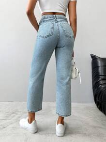 EURMUSE Mom Fit Jeans - Light Wash - View 2