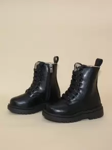 de niños simple & cómodo corte bajo Botas Chicas básico delantero Botas con cordón
