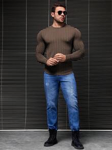 GENTILAND 男士素色圓領T恤 - 摩卡棕 - 查看 6