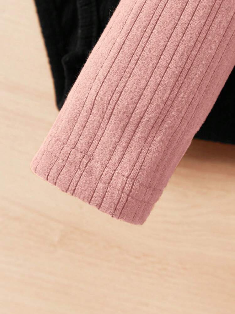 SHEIN Bebé niña 3 piezas Body de cuello alto tejido de canalé - Multicolor - Añade 3