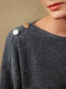 MOTF PREMIUM Cashmere Len Áo len - Xám - Xem 4