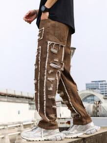 Manfinity Roghcode Jean Pria - Coffee Brown - View 6
