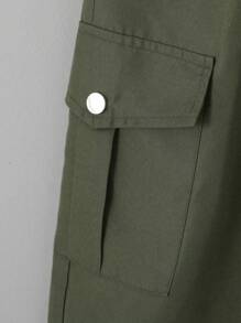 SHEIN Tween Girl 2pcs Chain Detail Cargo Pants