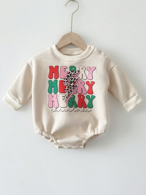 Mały chłopiec Moda Śliczny Zima Nadruk świąteczny Kombinezony