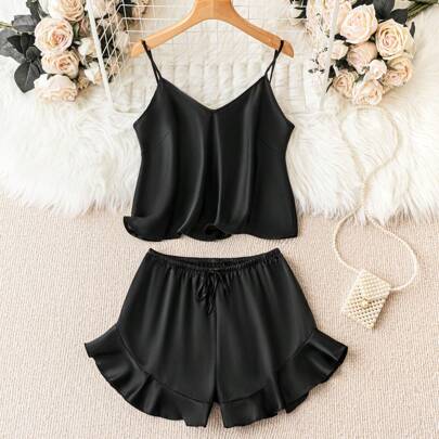 Solid Cami Top & Ru…