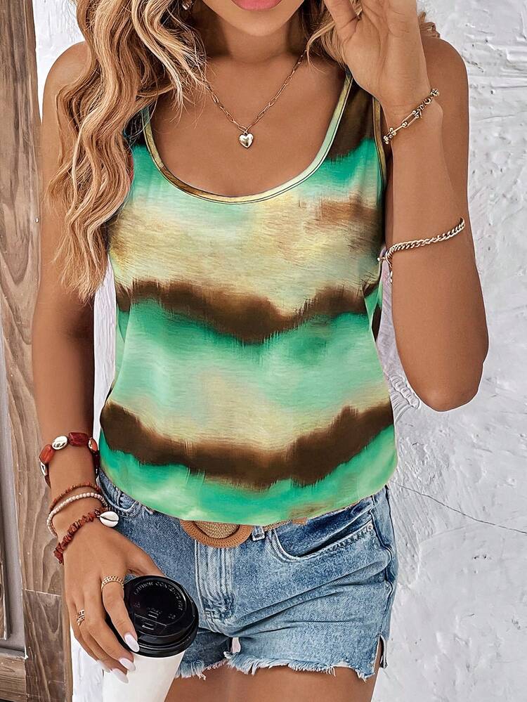 SHEIN LUNE 紮染背心上衣 - 彩色 - 查看 6