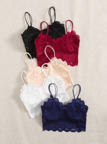 5pack Floral Lace Longline Bra Lingerie - Multicolor - View 2