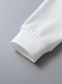 SHEIN 男小童字母圖案運動衫無項鏈 - 白色 - 查看 6