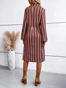 SHEIN Clasi Geo Print Knot Front Dress - Multicolor - View 2