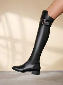 Đúng mốt Giày ống - màu đen - Xem 3