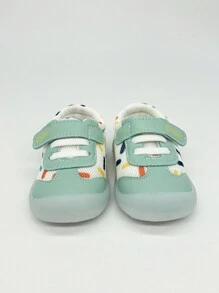 男女寶寶彩色波點運動鞋，防滑橡膠鞋底，魔術貼抗撞腳趾，嬰幼兒步行鞋 - 綠色 - 查看 6