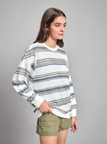 In My Nature Capucha con estampado de rayas exterior