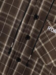 Manfinity Hypemode Nam In kẻ sọc & Thêu Chữ áo có mũ Áo khoác Without Tee - Nhiều màu - Xem 5