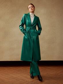 MOTF PREMIUM ÁO KHOÁC DA DA DÂY THÉP - Màu xanh lá cây đậm - Xem 6