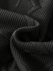 SHEIN Tween Boy Letter Patched Hooded Sweatshirt - Black - View 6