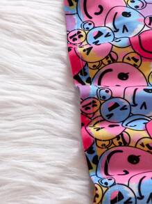 女嬰卡通圖案洋裝&絨毛夾克背心 - 彩色 - 查看 8