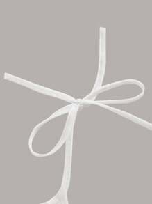 SHEIN MOD 後綁帶胸部褶皺背心上衣 - 白色 - 查看 3