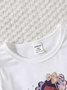 Baby Mädchen Figur Grafik, T-Shirt mit & Gürtel, Tasche Rock mit - Verschiedenfarbig - Übersicht 5