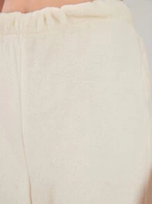 Thiếu niên cô gái Chất rắn Áo ba lỗ & Quần & Áo trùm đầu - trắng - Xem 5