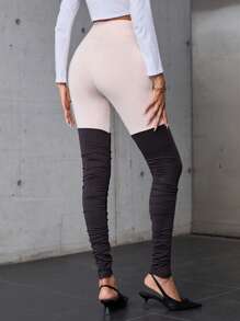 SHEIN Essnce Two Tone Ruched Leggings