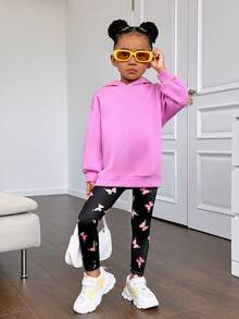 SHEIN Cô Gái Trẻ Phản chiếu In bướm Xà cạp - Nhiều màu - Xem 3