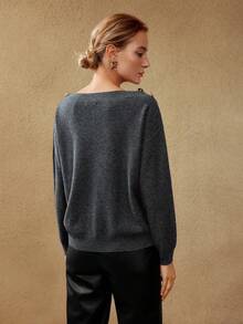 MOTF PREMIUM Cashmere Len Áo len - Xám - Xem 3