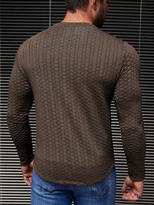 GENTILAND 男士素色圓領T恤 - 摩卡棕 - 查看 2