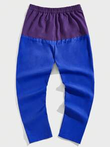 ROMWE MEN Street Life 男士字母圖案撞色腰部抽繩長褲 - 彩色 - 查看 2