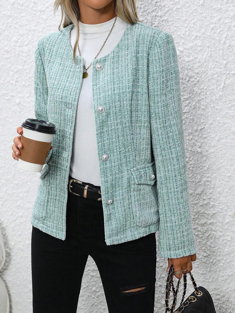 Flap Detail Button Through Overcoat