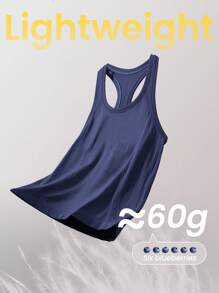 GLOWMODE 無縫賽車背心,臀部長度,透氣輕巧,運動健身時具有排汗、抗菌功能 - 藏蓝色 - 查看 5