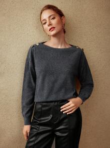 MOTF PREMIUM Cashmere Len Áo len - Xám - Xem 2