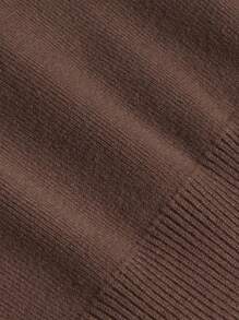 SHEIN BASICS 素色針織吊帶上衣 - 巧克力棕 - 查看 8