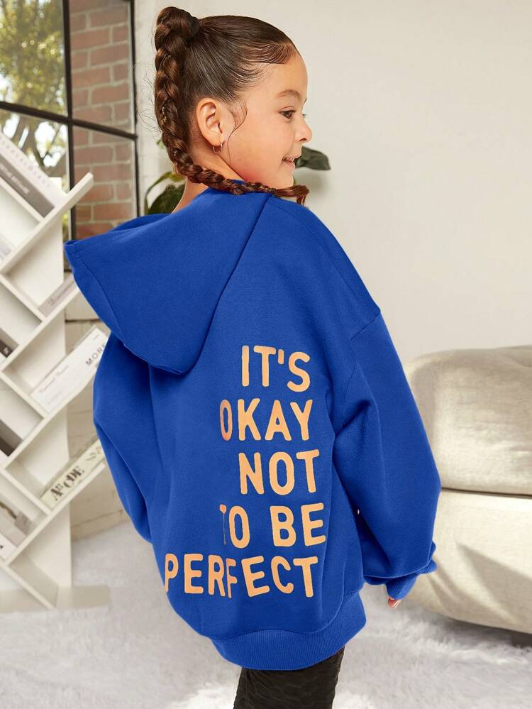Tween Girl Slogan Graphic Drop Shoulder Sweatshirt, In Fall/Winter