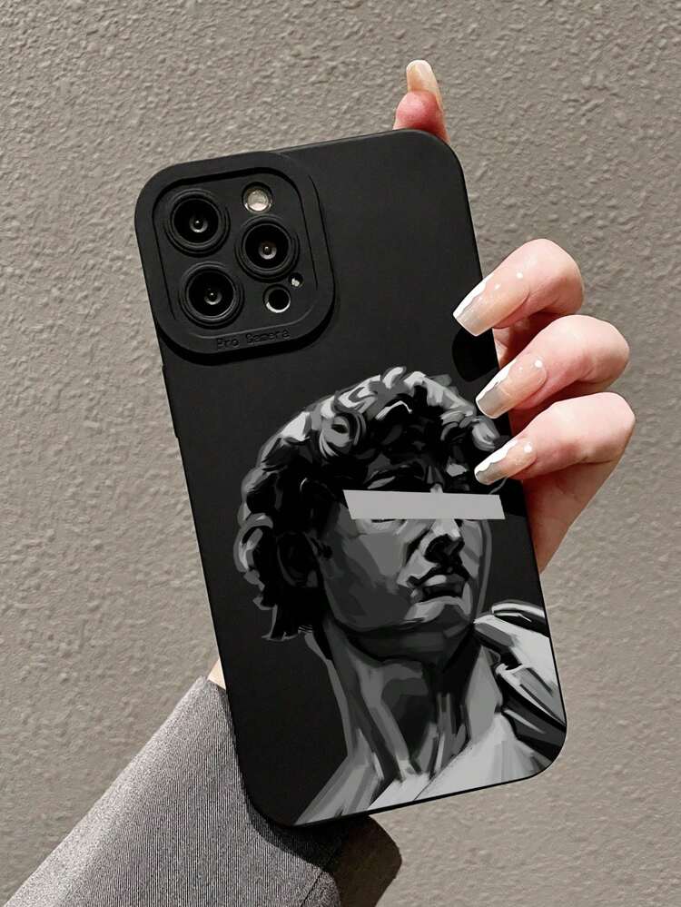 Artist Stone Figure With Black Camera Protection Phone Case, Holiday