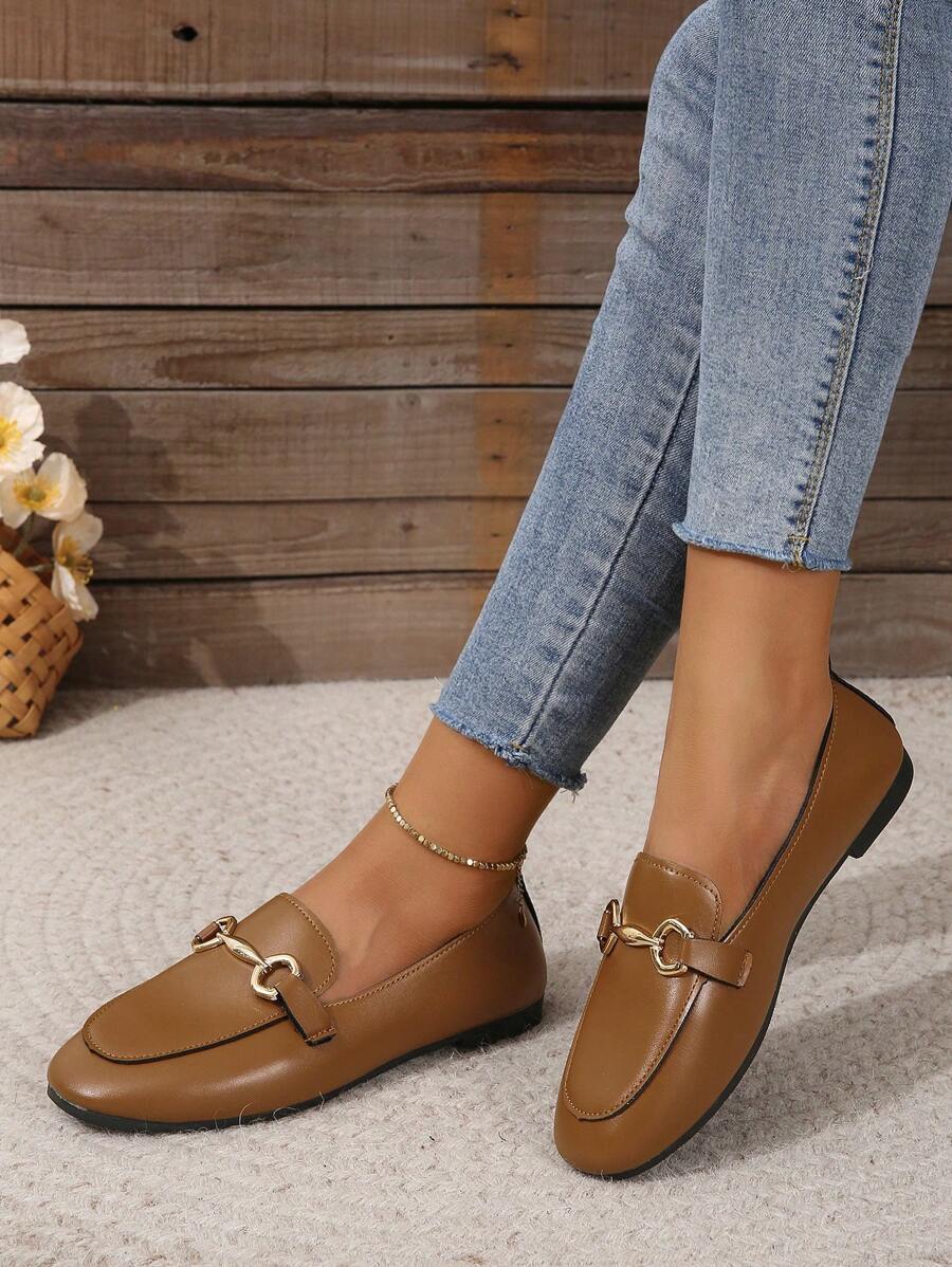 Đúng mốt Của phụ nữ Giày phẳng - màu nâu - Xem 1