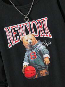 SHEIN Áo thun Con Trai - màu đen - Xem 3